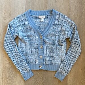 Jessica Simpson Blue and Gray Cardigan Sweater